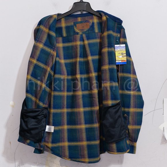 Orvis Men’s Flannel Shirt IN GREEN - Picture 6 of 7